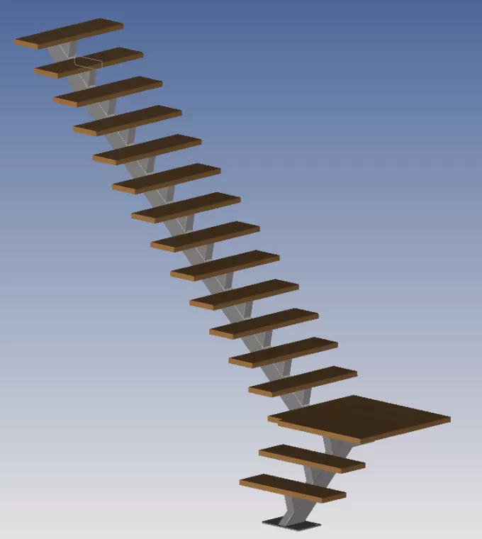 Création d'un escalier sur mesure à MILLAS, Néfiach, Métallerie Art Concept